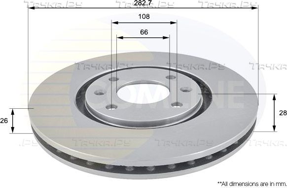 Тормозной диск Comline COATED. Артикул ADC1509V