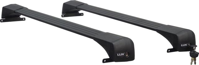 Багажник на крышу LUX Bridge на штатные места для Chevrolet TrailBlazer II 2012-2016 (Крыловидные дуги Черные). Артикул 792627-792818-793259