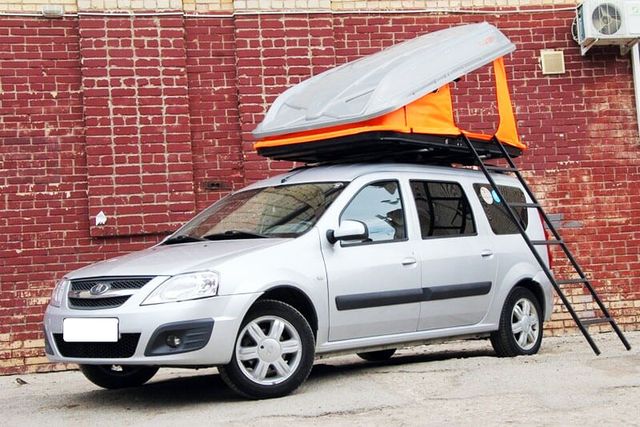 Автопалатка Yuago TRAVEL 2.0 (бокс серый)(тент графит)(лестница 2.6м) (1000 л, 215х144х39 см). Артикул 2000000021478