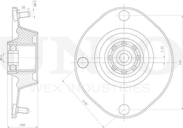 Опора амортизационной стойки (Unio). Артикул RMP-13086