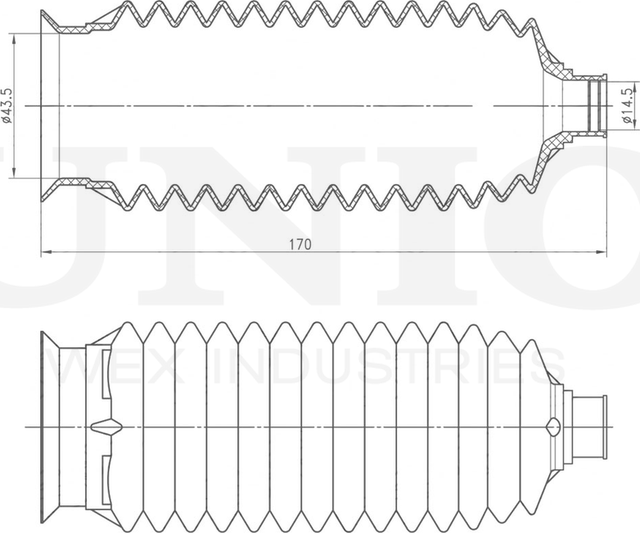Пыльник рулевой рейки (Unio). Артикул DUC-20027