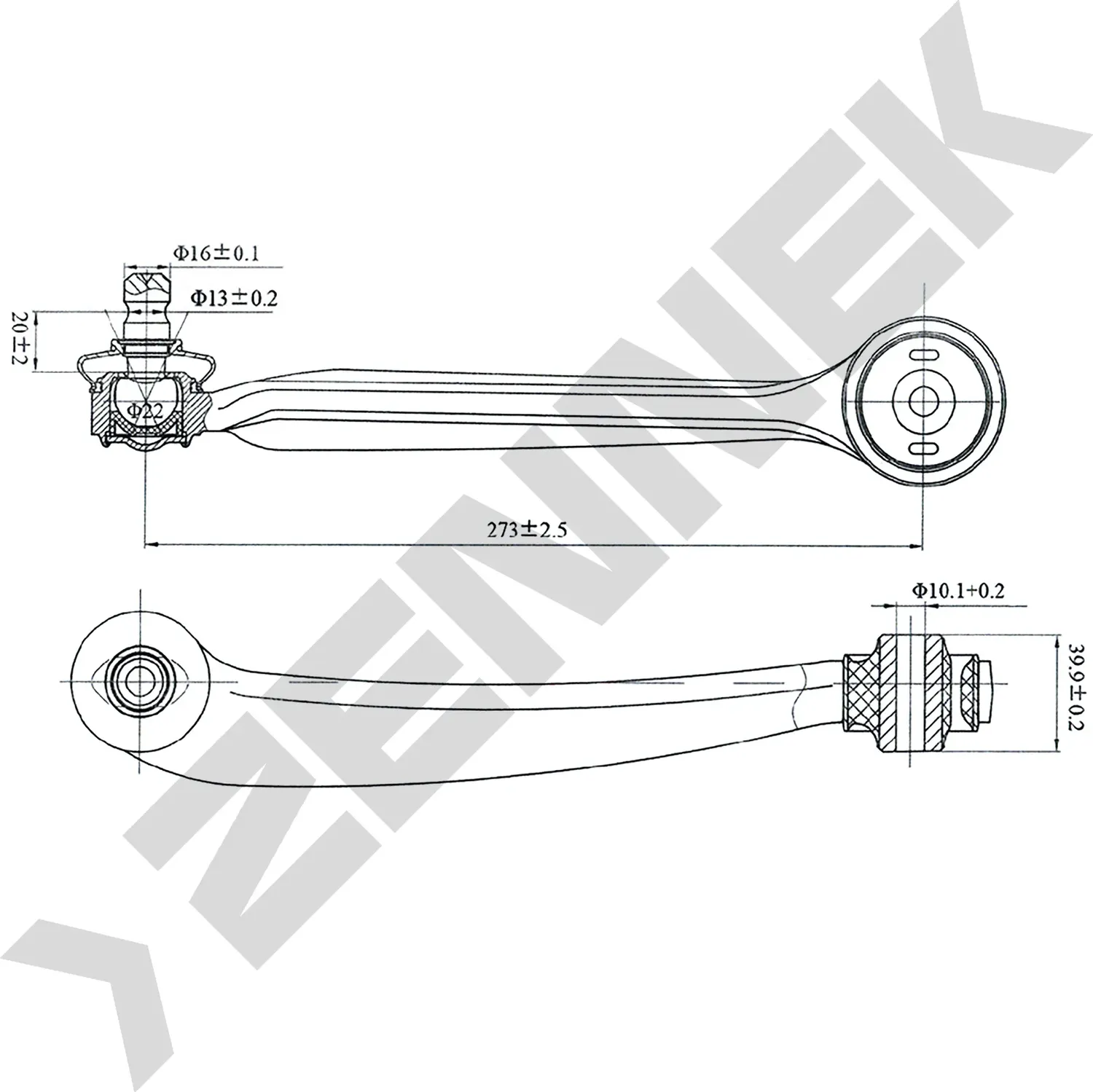 Рычаг передний верхний левый AUDI A4/A6 95-01 (Zennek). Артикул DCA0024