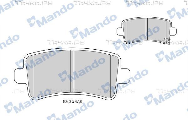 Тормозные колодки Mando задние для Chevrolet Malibu VIII 2012-2016. Артикул MBF015258