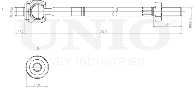 Тяга рулевая (Unio). Артикул SSP-30073