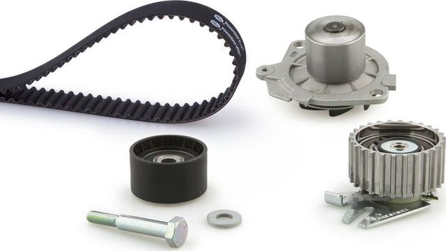 Помпа (водяной насос) с комплектом ремня ГРМ Gates PowerGrip® для Fiat Brava 1996-2001. Артикул KP35462XS
