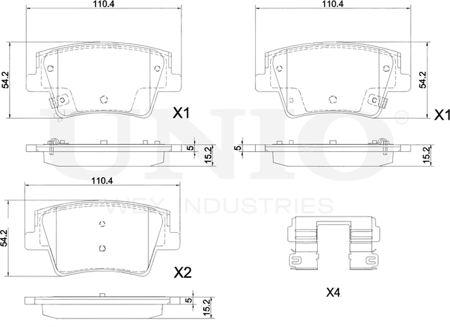 Колодки тормозные дисковые, комплект (Unio). Артикул BRP-20114