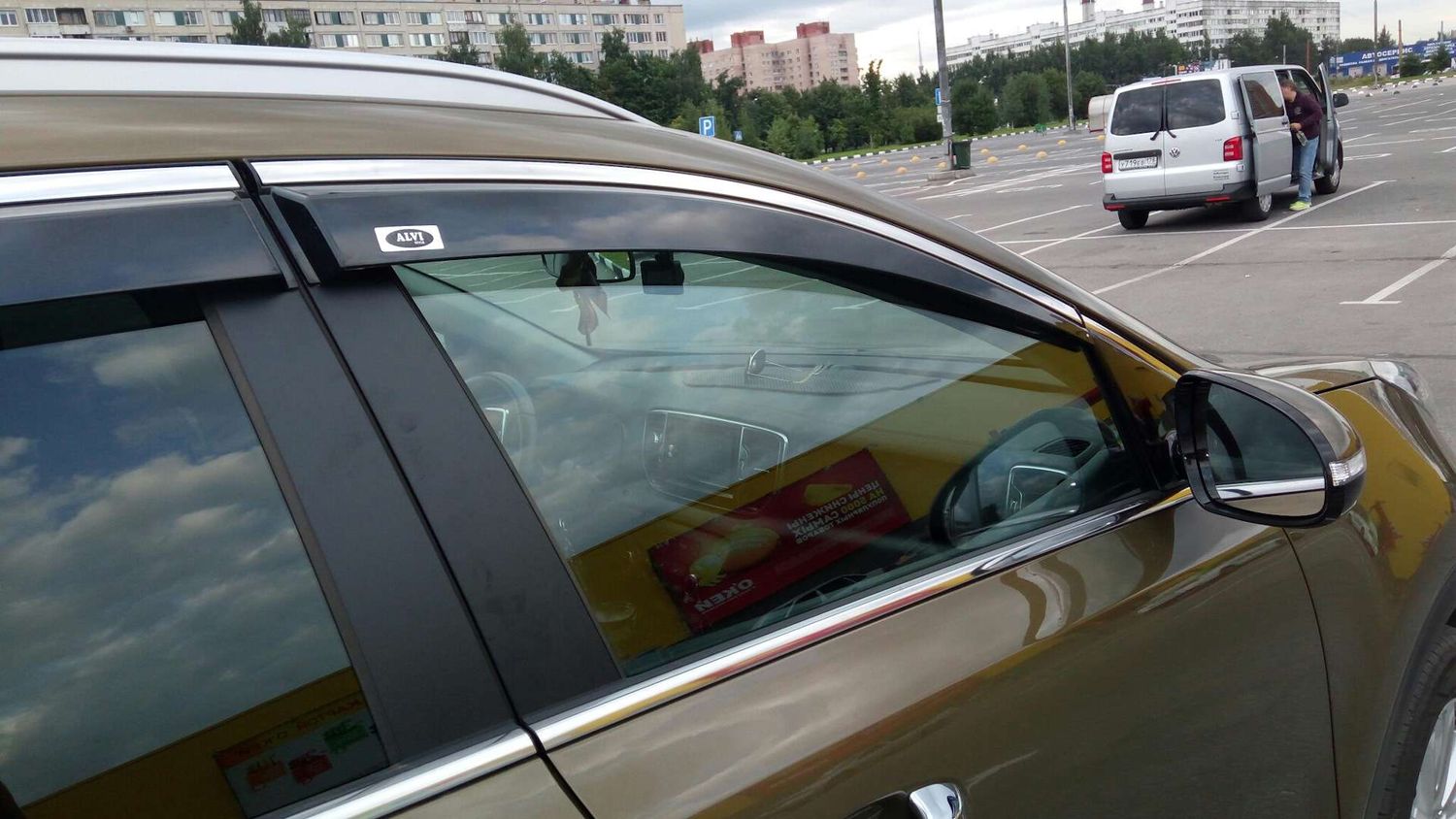 Дефлекторы Alvi-Style для окон (с нерж. молдингом) Hyundai Santa Fe III 2012-2018. Артикул ALV335M