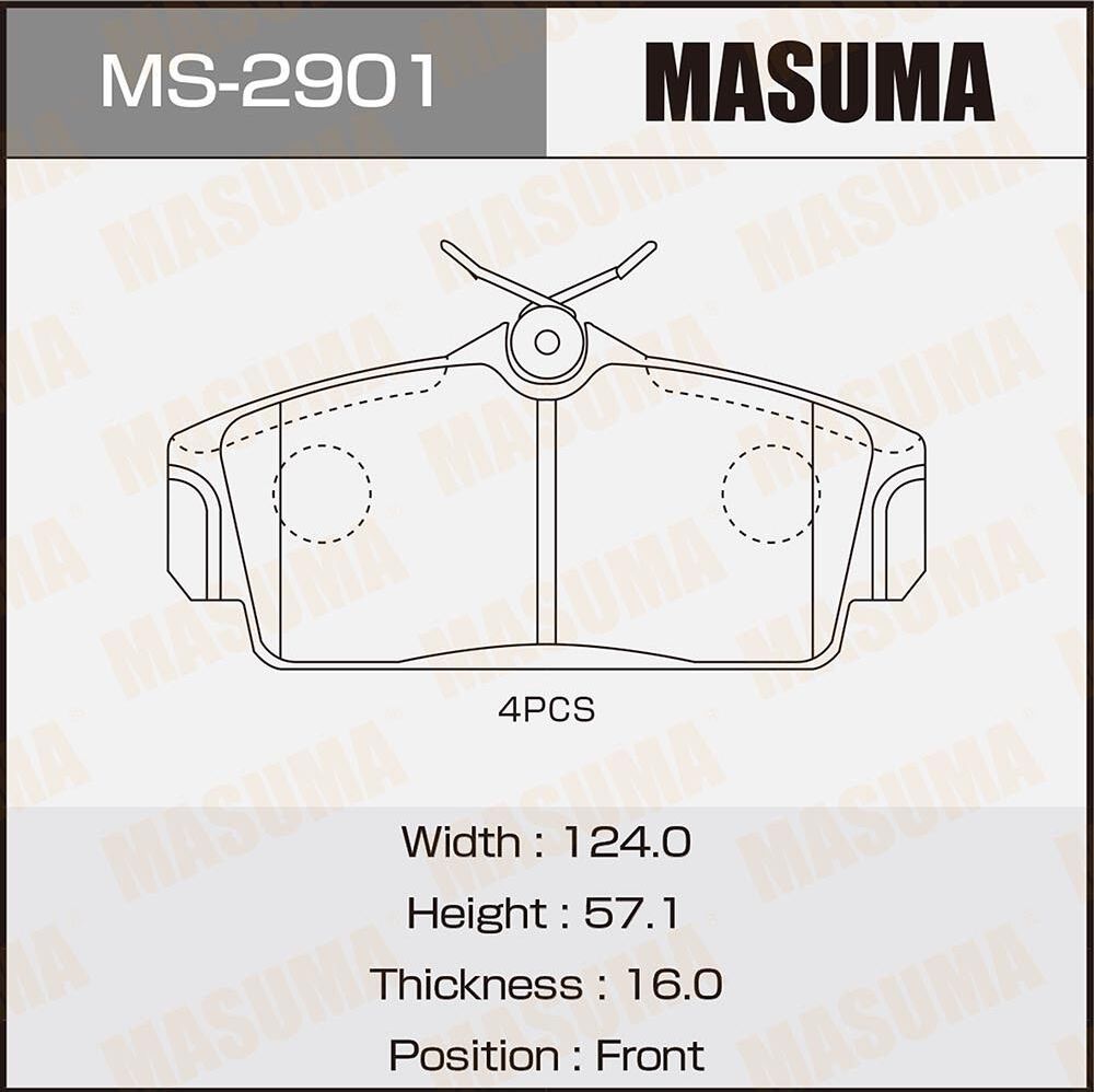 Тормозные колодки Masuma. Артикул MS-2901