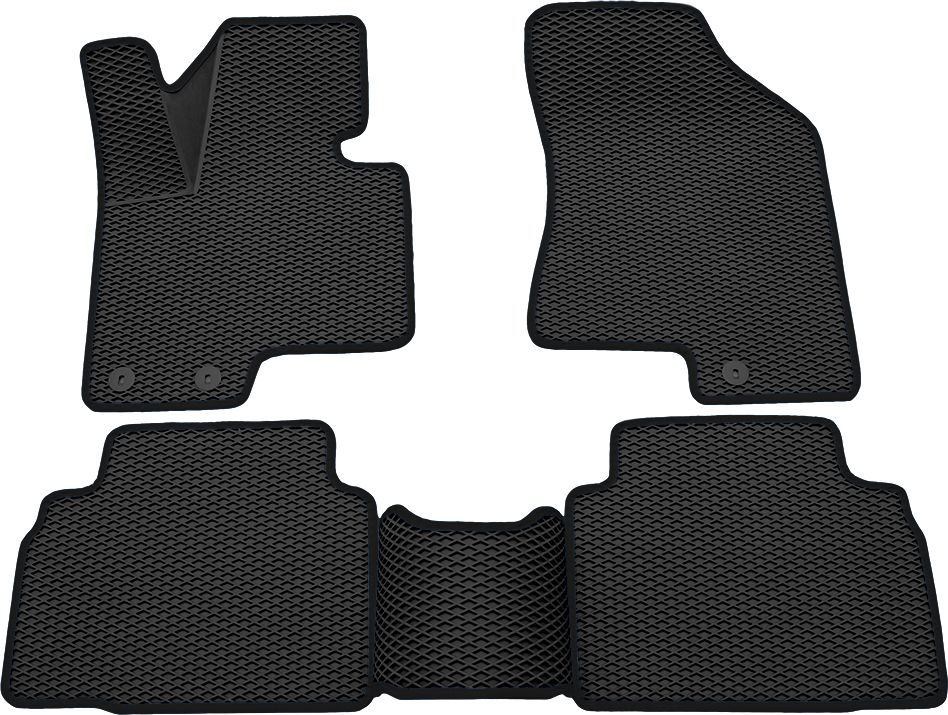 Коврики Rezkon 3D EVA Ромб резиновые для салона Hyundai ix35 I 2010-2015 Черный кант. Артикул 9220040101