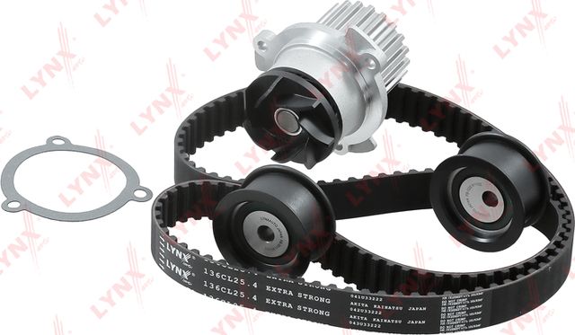 Помпа (водяной насос) с комплектом ремня ГРМ LYNXauto для ВАЗ 2111 1995-2007. Артикул PW-1314