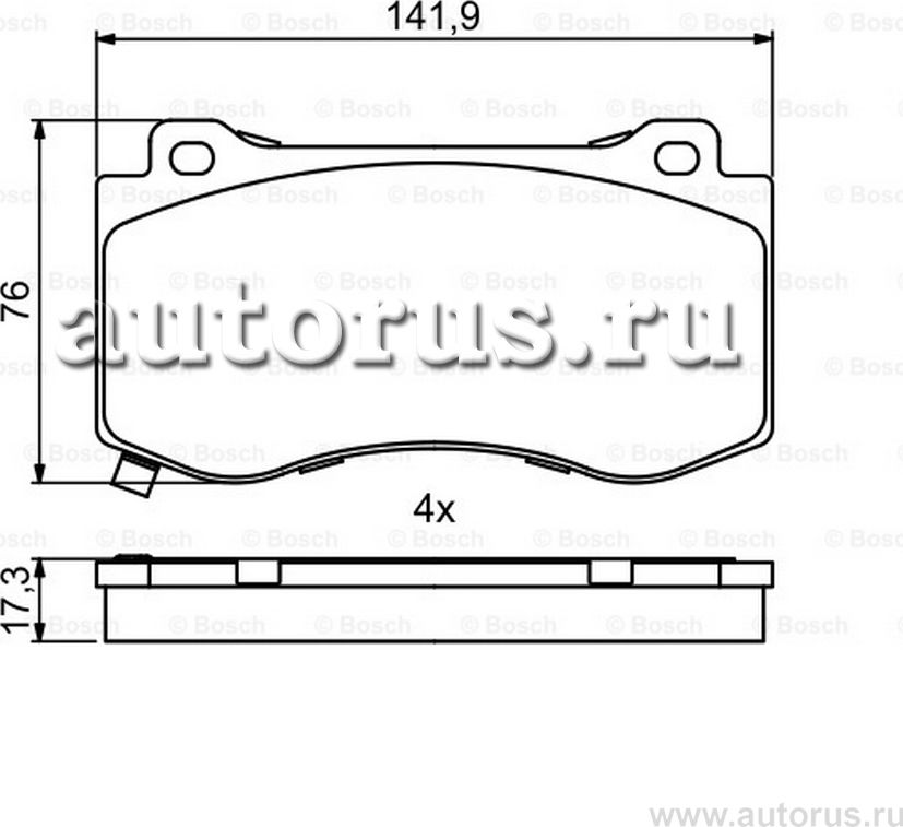 Колодки торм диск к-т перед Chrysler 300C Jeep Grand Cherokee III SRT (Bosch). Артикул 0986494870