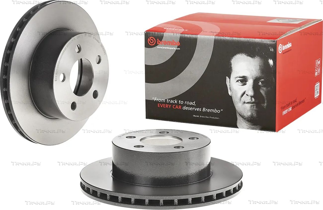 Тормозной диск Brembo PRIME LINE - UV Coated передний для Jeep Wrangler II (TJ) 1996-2007. Артикул 09.7421.81