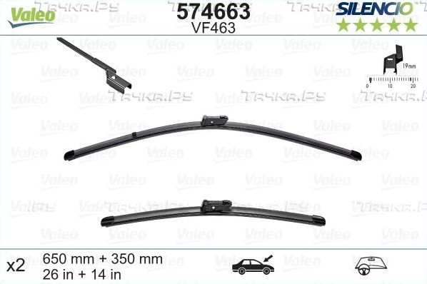 Щетки стеклоочистителя (дворники) Valeo для Fiat 500L I 2012-2026. Артикул 574663