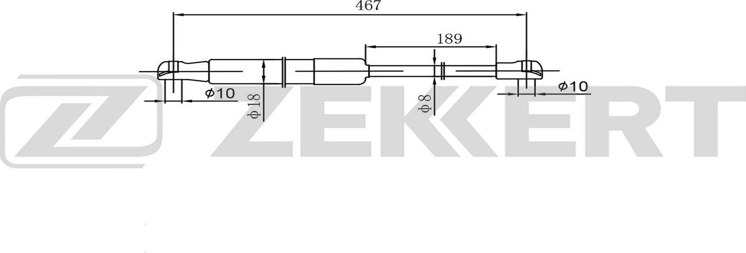 Амортизатор (упор) багажника Zekkert. Артикул GF-2589