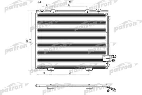 Радиатор кондиционера (конденсатор) Patron для Mercedes-Benz E-Класс II (W210, S210) 1995-2003. Артикул PRS1058
