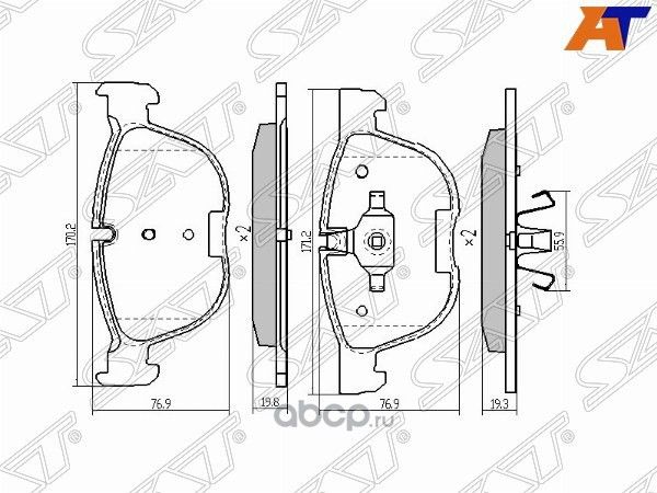 Колодки тормозные FR BMW X5 70 (SAT). Артикул ST34116852253