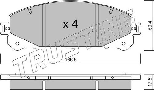 Тормозные колодки Trusting. Артикул 954.0