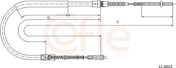 Трос ручника (тросик ручного тормоза) Cofle. Артикул 11.6022