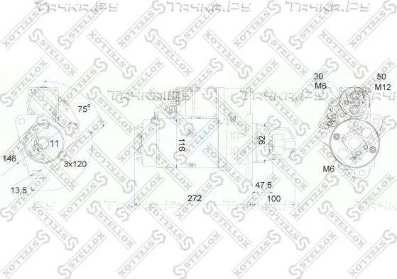 Стартер Stellox. Артикул 88-02030-SX