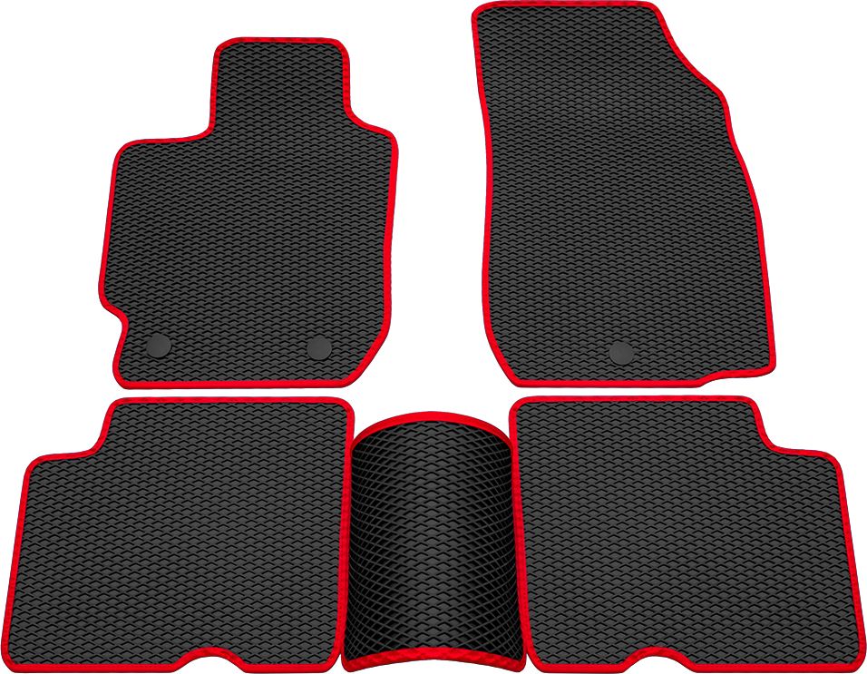 Коврики Rezkon EVA для салона Nissan Almera G15 2013-2018 Красный кант. Артикул 9025005204