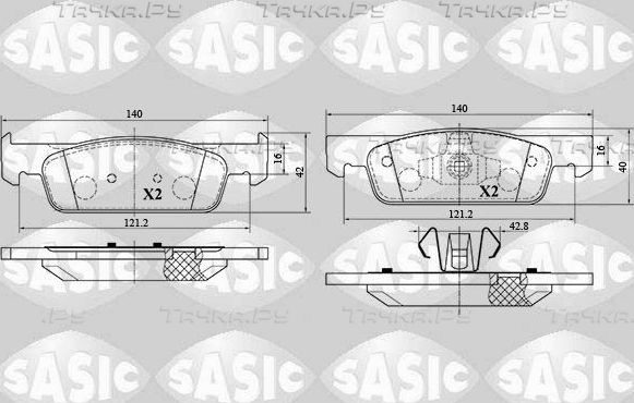 Тормозные колодки Sasic. Артикул 6214029
