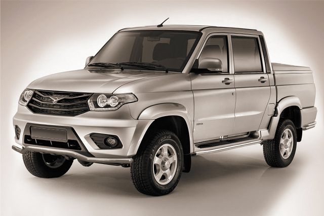 Защита Slitkoff переднего бампера d57 волна для УАЗ Pickup I рестайлинг 2014-2026. Артикул UPpic14-013