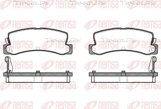 Тормозные колодки Remsa задние для Toyota Corolla E90 1987-1994. Артикул 0214.04