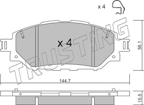 Тормозные колодки Trusting. Артикул 1090.0
