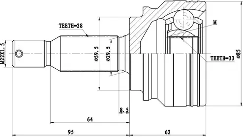 ШРУС наружный перед лев (Zikmar). Артикул Z87207R