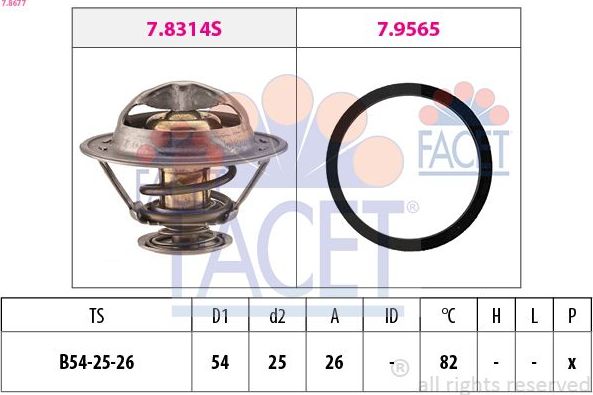 Термостат Facet Made in Italy - OE Equivalent для Citroen Jumper I 1999-2006. Артикул 7.8677