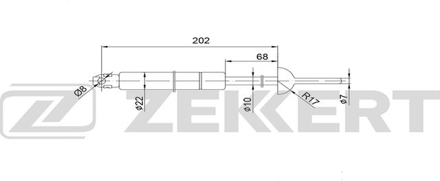 Амортизатор (упор) капота Zekkert для Mercedes-Benz C-Класс I (W202) 1993-2001. Артикул GF-2622