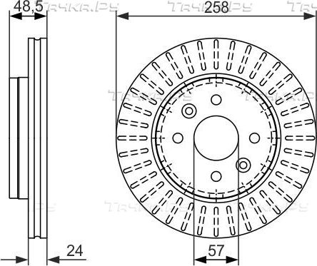 Тормозной диск Bosch передний для Kia Shuma II 2001-2004. Артикул 0 986 479 676