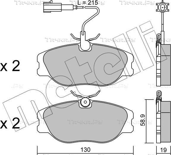 Тормозные колодки Metelli передние для Lancia Delta II (836) 1993-1995. Артикул 22-0072-1