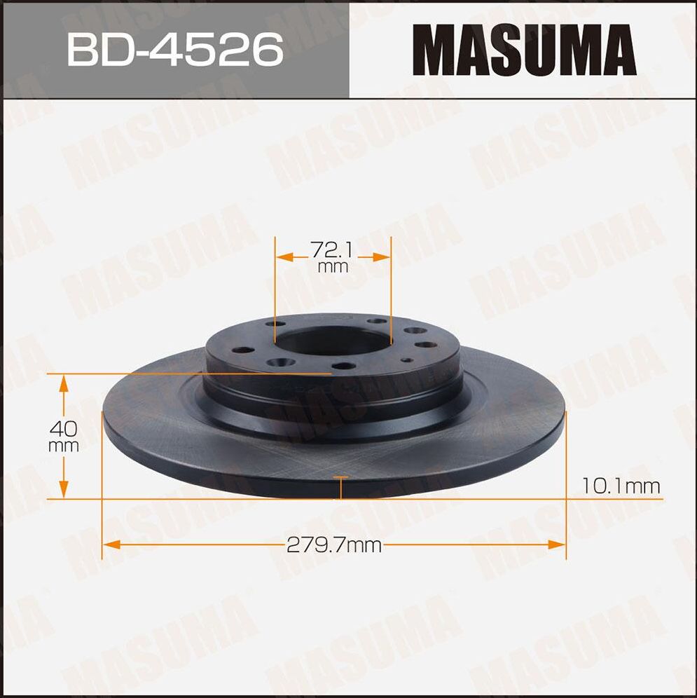 Диск тормозной MASUMA, rear MAZDA ATENZA, MAZDA 6 GHEFP, GG1#. [уп.2] Masuma. Артикул BD4526