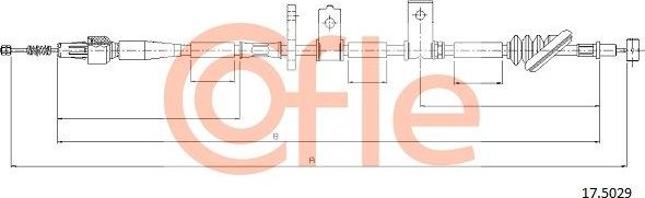 Трос ручника (тросик ручного тормоза) Cofle. Артикул 17.5029