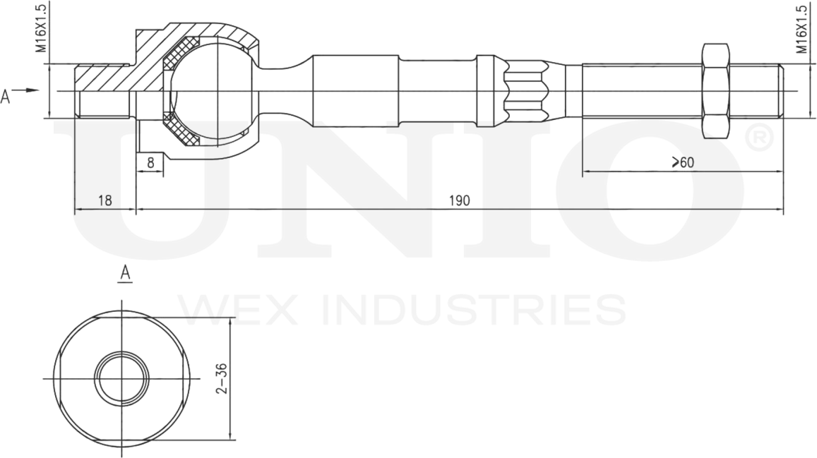 Тяга рулевая (Unio). Артикул SSP-30048