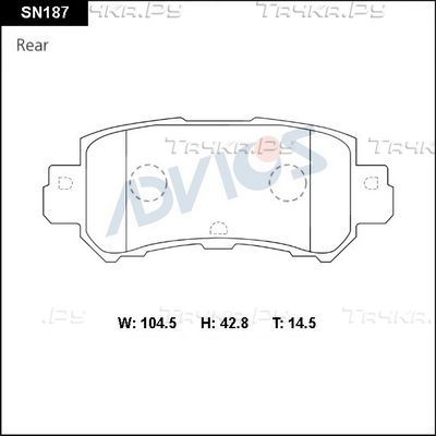 Тормозные колодки Advics. Артикул SN187