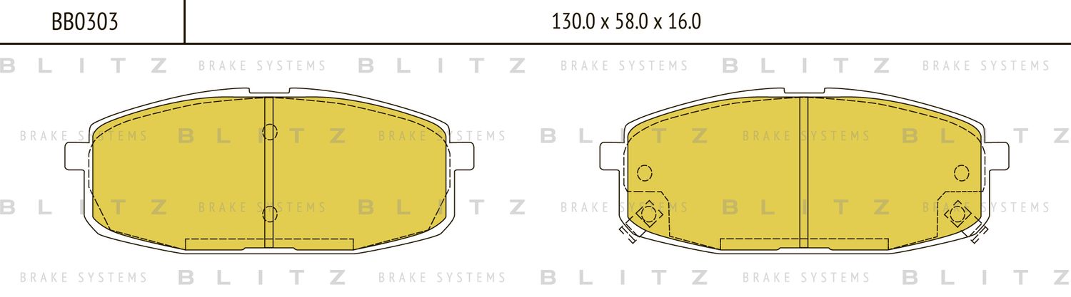Колодки тормозные KIA CARENS/CERATO 02- перед. (Blitz). Артикул BB0303