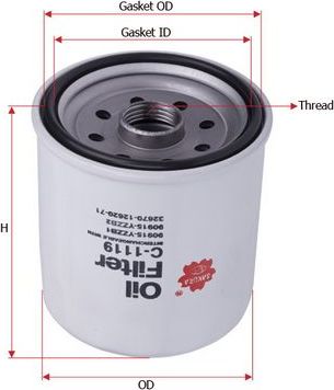 Масляный фильтр Sakura. Артикул C-1119