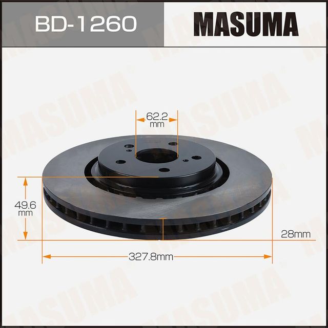 Диск тормозной MASUMA, front LEXUS RX350 / GGL25L. Артикул BD1260