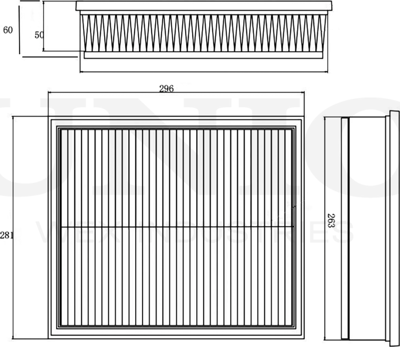Фильтр воздушный Nissan Primastar (X83) 03-, Opel Vivaro A 03-, Renault Trafic III 01- (Unio). Артикул FLT-10093