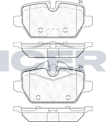 Тормозные колодки Icer задние для MINI Paceman R61 2012-2016. Артикул 182008