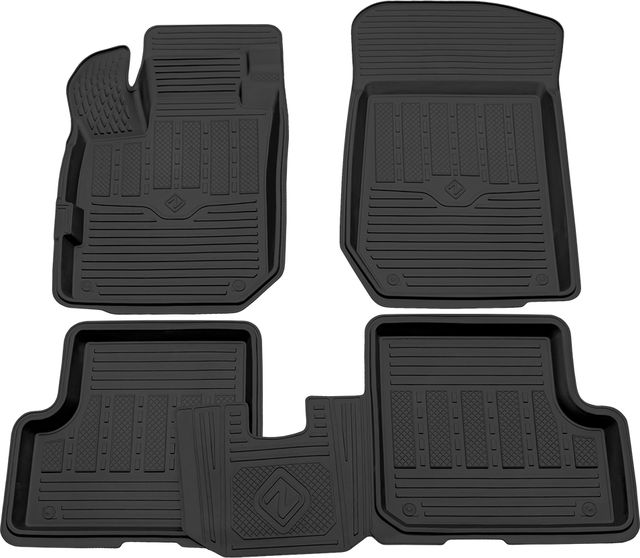 Коврики Rezkon резиновые для салона Renault Logan II 2018-2026. Артикул 1029015300