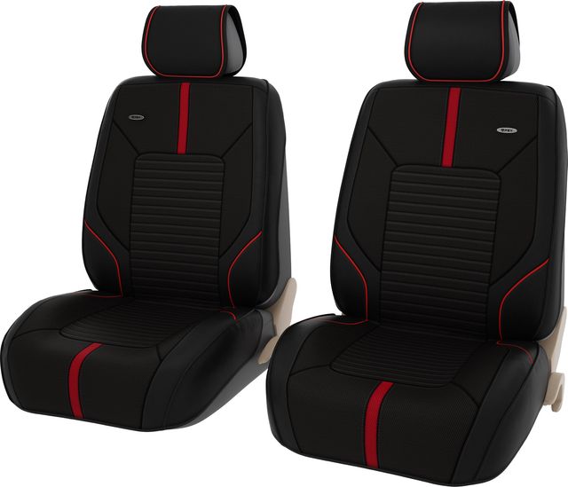 Чехлы-накидки универсальные формованные PSV PREMIUM Cross 2 FRONT на сидения, цвет Черный/Красный. Артикул 131865