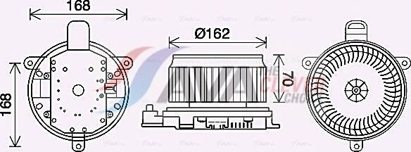 Вентилятор, мотор печки (отопителя) салона AVA. Артикул TO8740
