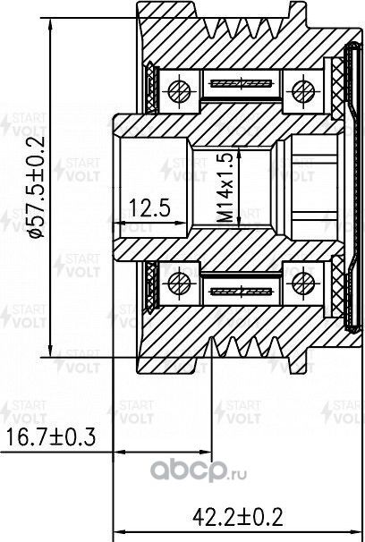 Муфта генератора обгонная StartVOLT для Toyota Premio II (T26) 2007-2012. Артикул SGP 1908