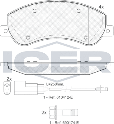 Тормозные колодки Icer. Артикул 141793
