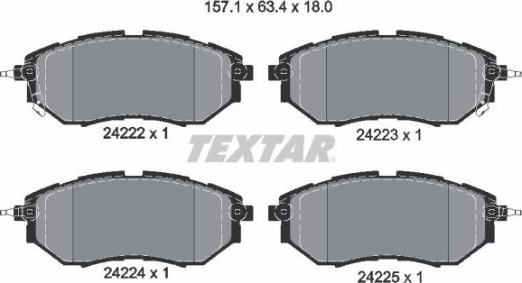 Тормозные колодки Textar Q+. Артикул 2422201