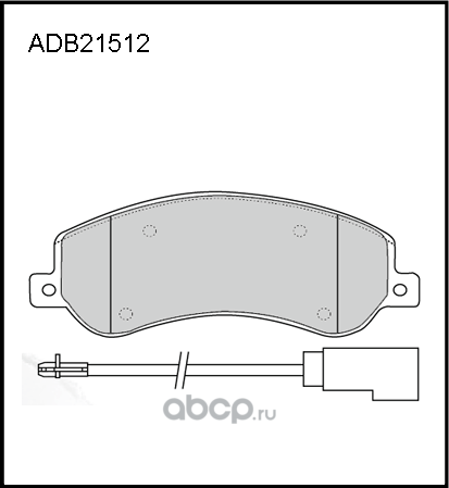 Колодки тормозные FORD Transit (06-) VW Amarok (10-) передние с датчиком (4шт.) (Allied Nippon). Артикул ADB21512