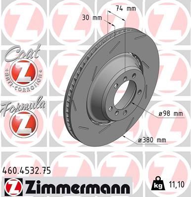 Тормозной диск Zimmermann FORMULA Z. Артикул 460.4532.75